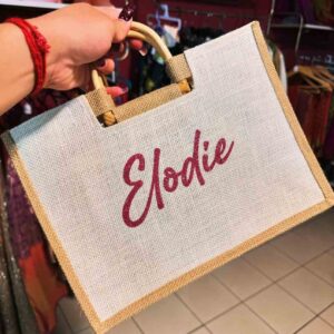 Sac bambou et jutte personnalisé